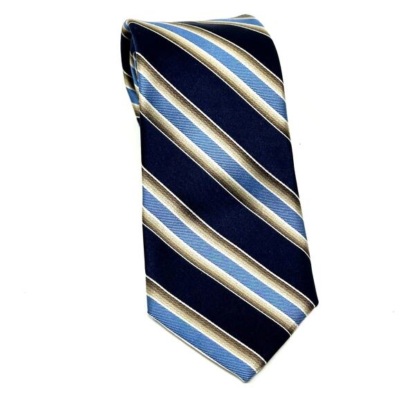 Pronto Uomo Diagonal Striped Silk Tie - Picture 2 of 5
